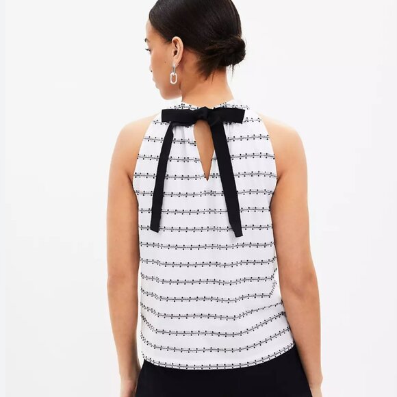 Ann Taylor Loft Striped Dot Modern Halter Top (NWT) - Picture 2 of 4